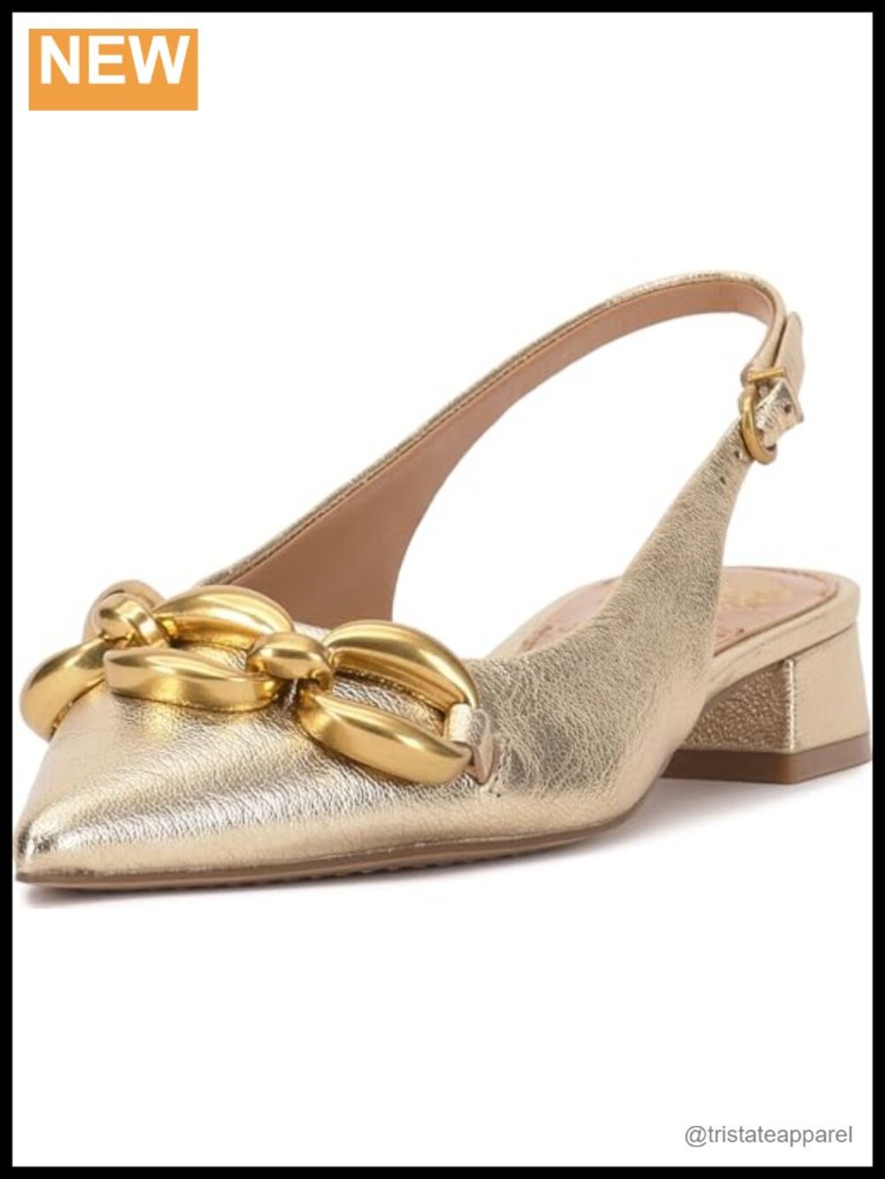 Vince Camuto Valiey Leather Pointed Toe Slingback Mule Block Heel